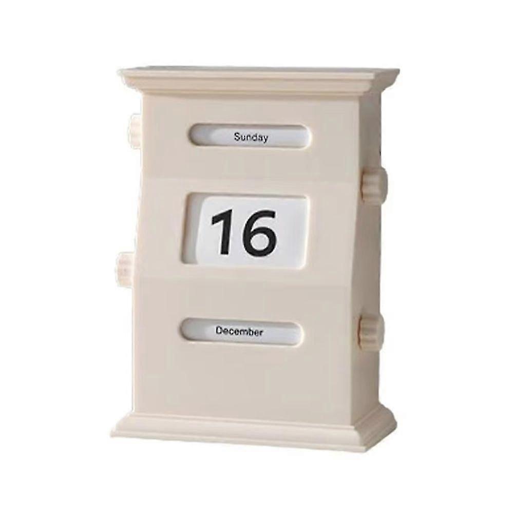 Calendar Desk Retro Calendar Blocks Desk Date Display Desk Decorations Desktop Decor Date Blocks White