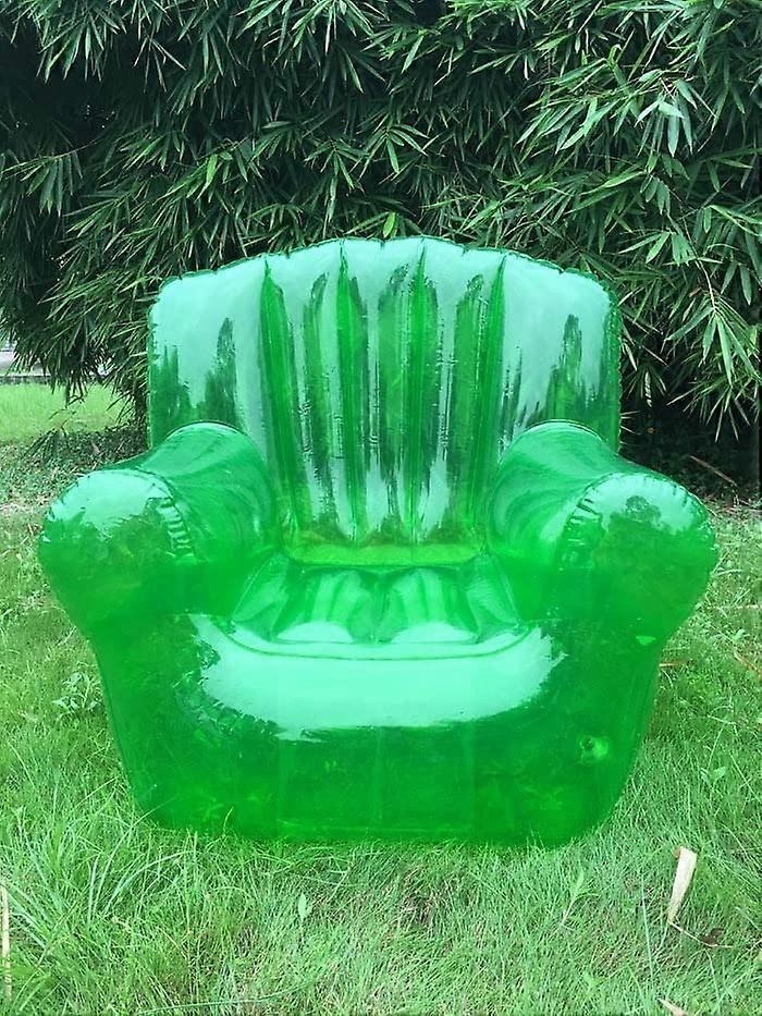Transparent Inflatable Double Sofa Chair for Camping Beach Picnic Music Festival Portable Green Lazy Couch Bean Bag