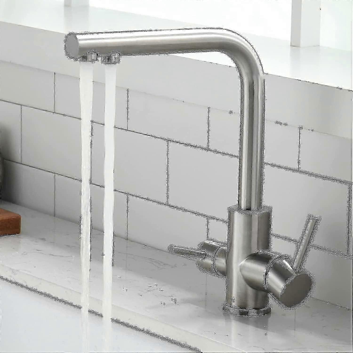 3 Way Kitchen Faucet - 360 Rotatable - 3 In 1 Water Filter Mixer Tap - Drinking Water Faucet 2 Lever