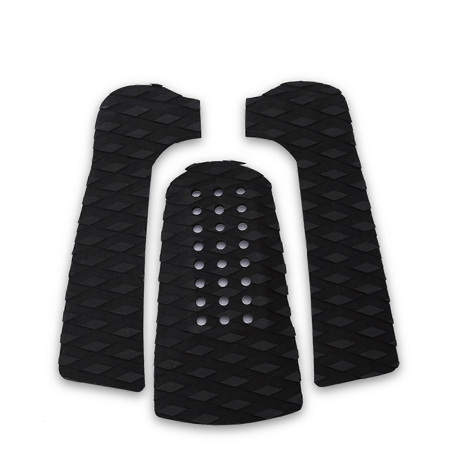 Nimomo 3Pcs Surfing Surfboard Anti Slip Traction Pad Tail pad Deck Grip for Stomp Skim boards Surf Boards Fun board Fish Board(黑色)