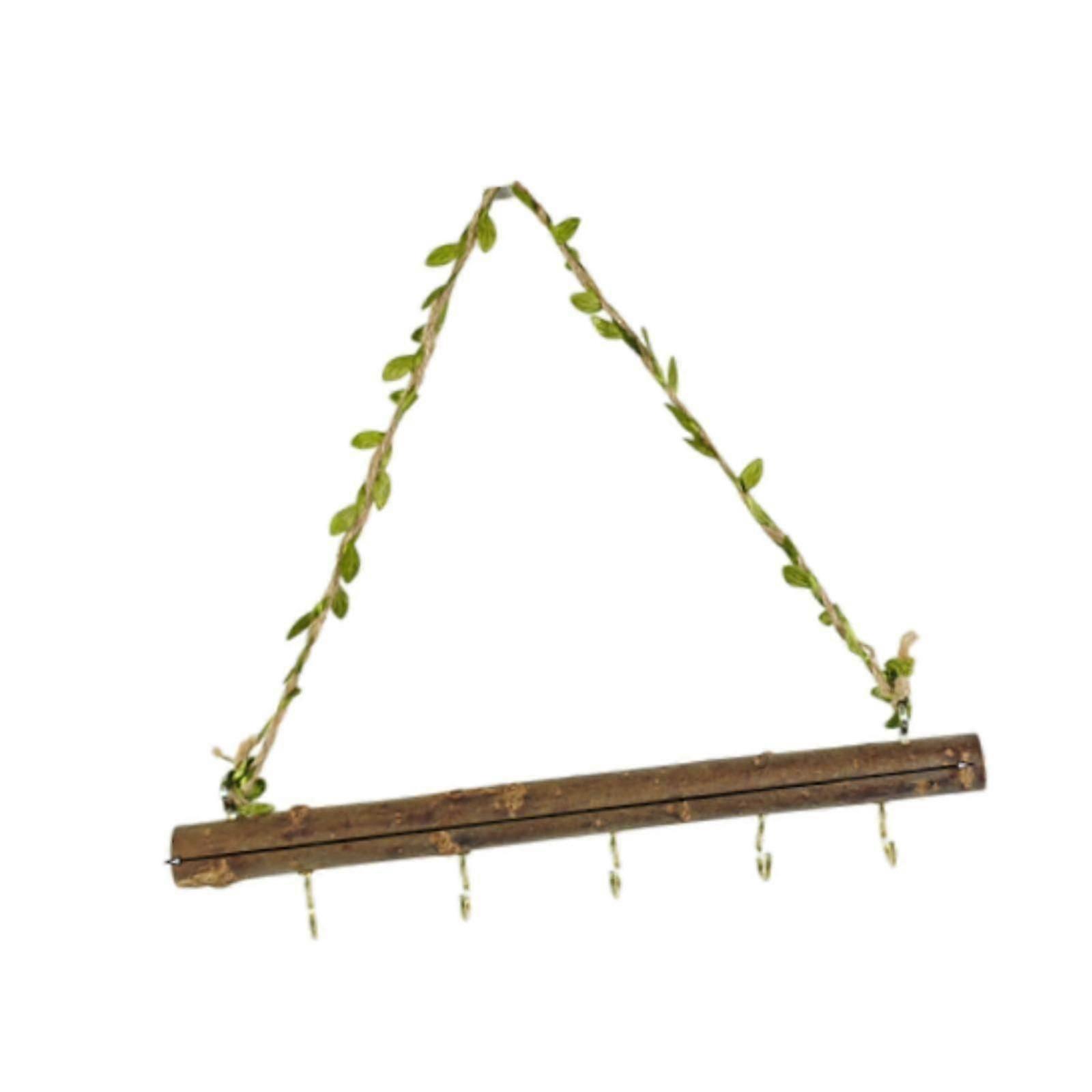 Wood Wall Hanger Keys Hats Hooks for Decoration Rustic Necklace Display Rack 30cm