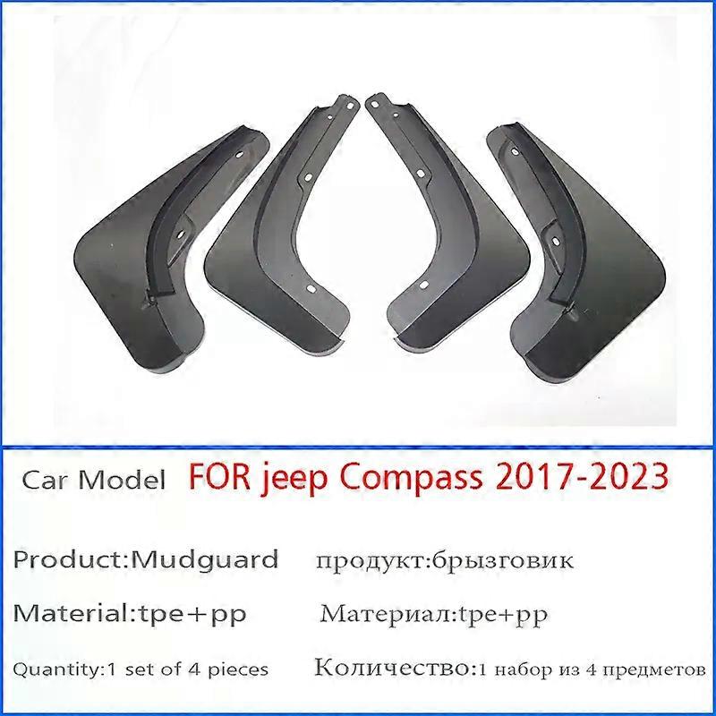 con 2017-2023 Front Rear 4pcs FOR JEEP Compss Mudguard Fender Mud Flap Guards Splash Mudflaps Car Accessories Mudguards
