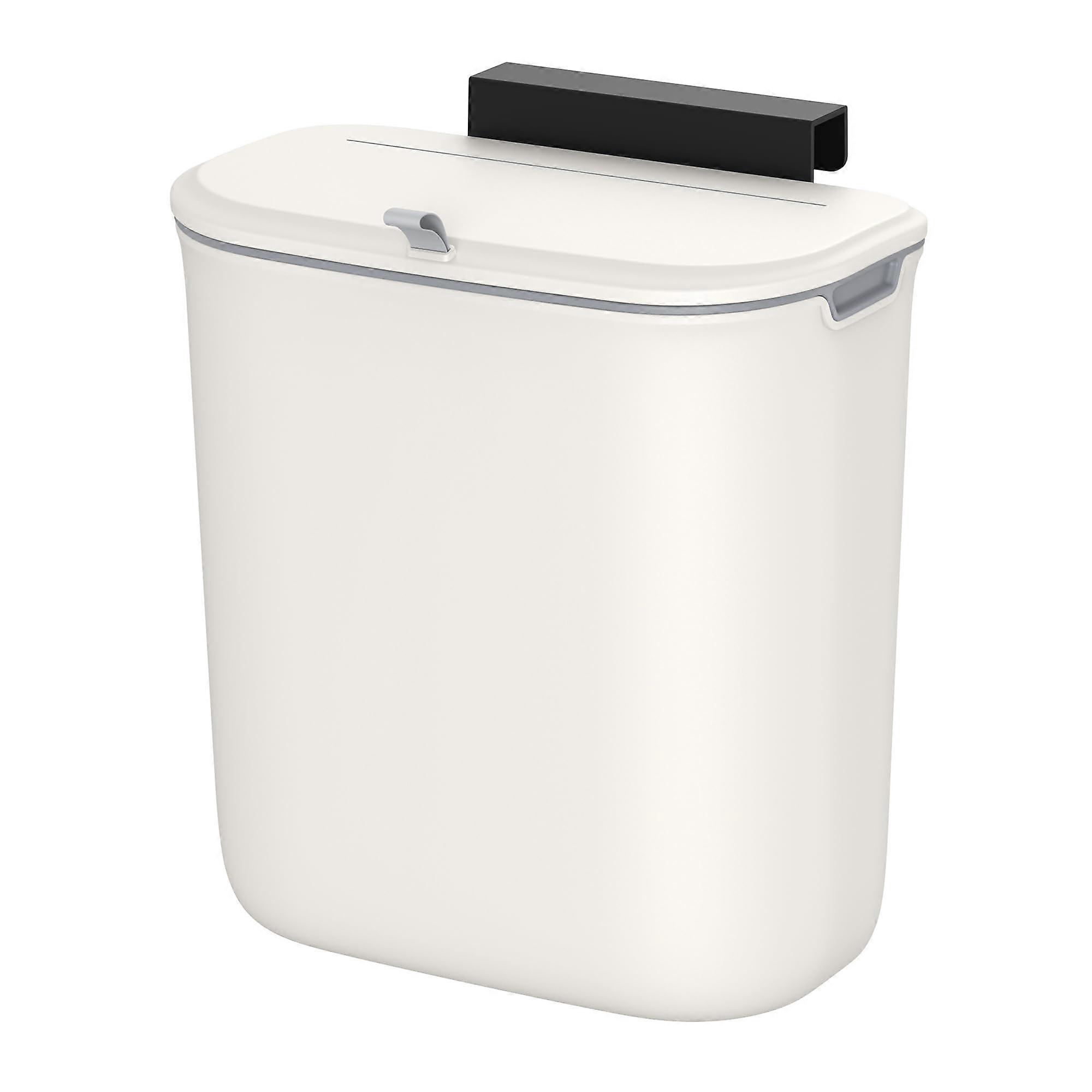 Hanging Trash Can, 2.4 Gallon Kitchen Compost Bin, Garbage Can for Kitchen, with Lid