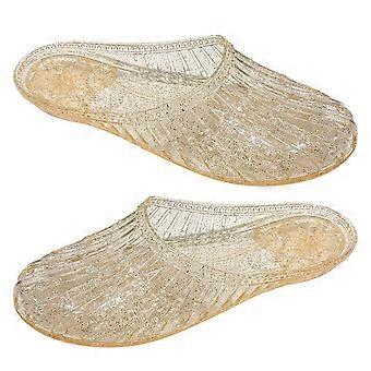 Donne Estate Casual Sandali Piatti Scavato Fuori Moda Spiaggia Slide Sandali Tacco Piatto Chiaro PVC Jelly Pantofole Scarpe Gialle 41