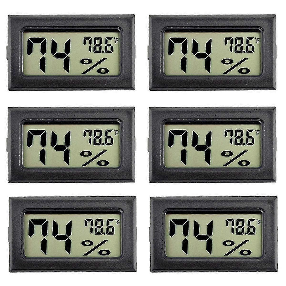 Indoor Humidity and Temperature Meter with Digital Display Ideal for 6 Pack Mini Hygrometer Use