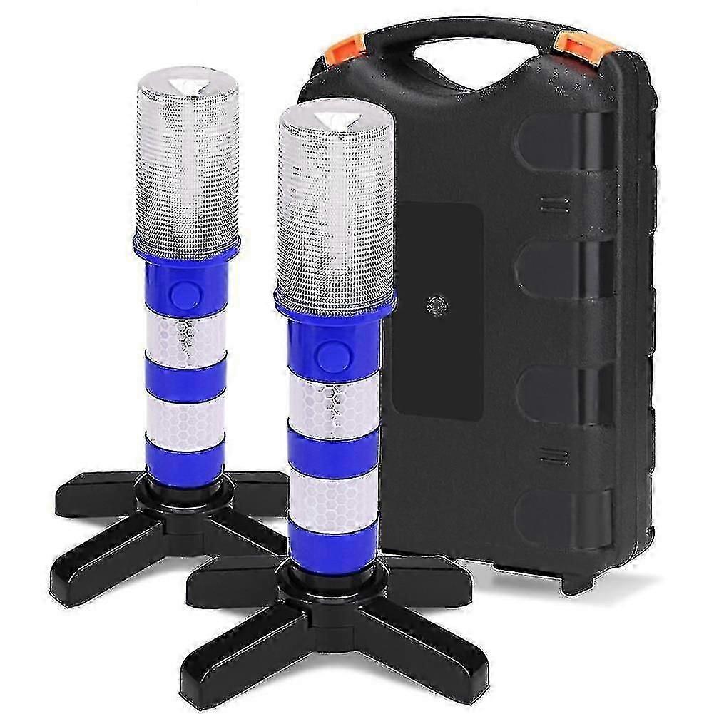 Blue Led Magnetic Flashlight Roadside Emergency St