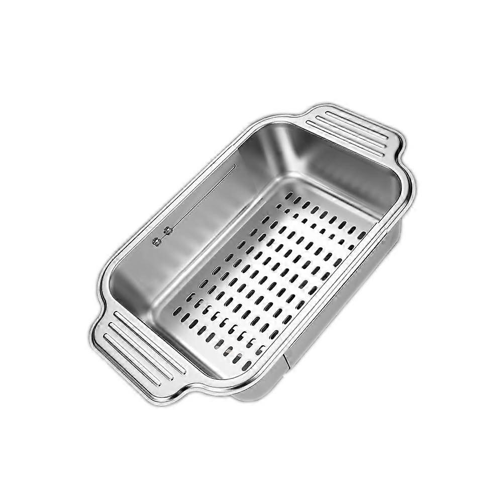 Stainless Steel Retractable Dish Draining Rack for Kitchen Sink - Universal Rectangular Design, Space-Saving, Rust-Resistant