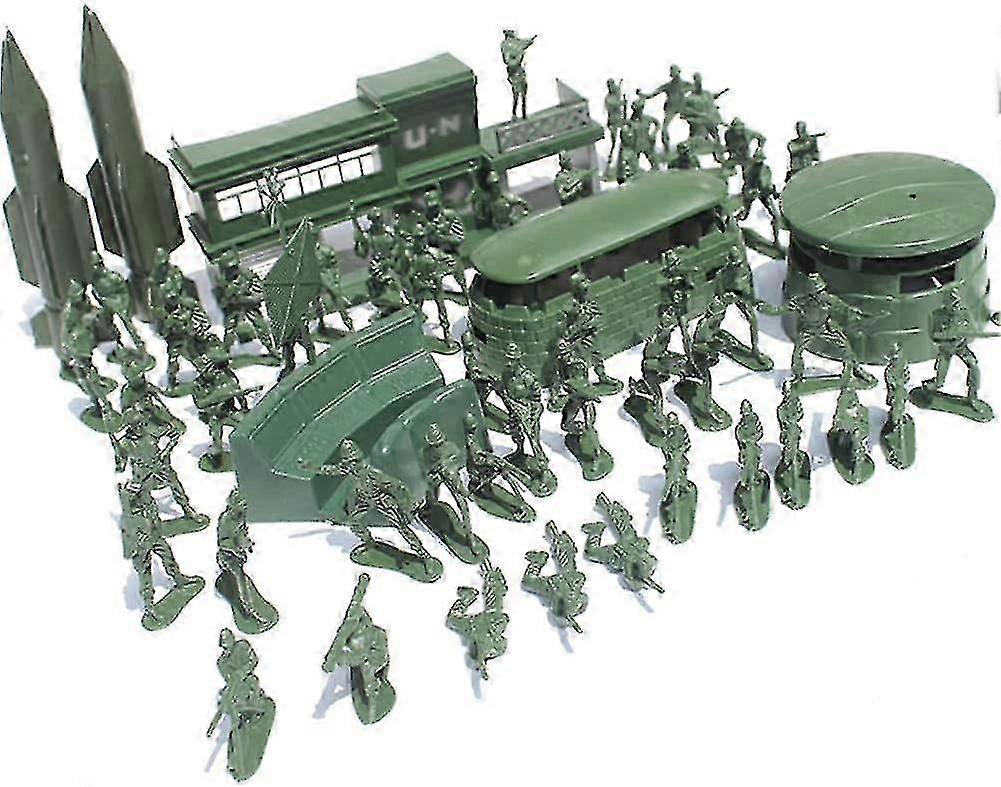 طقم ألعاب الحركة العسكرية المكونة من 56 قطعة بما في ذلك جنود بمقياس 5 سم نماذج الجيش مجموعة ألعاب عسكرية للأولاد مع ألعاب بلاستيكية