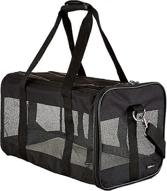 Pet Carrier Bag Soft Sided Travel Crate Puppy Cat Comfort Tote, Black