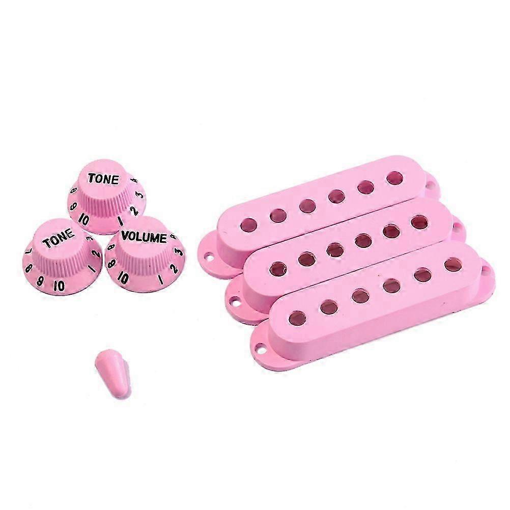 Strat Guitar Pickup Covers Knobs Switch Tip Set for Stratocaster Replacement Accessory Kit Light