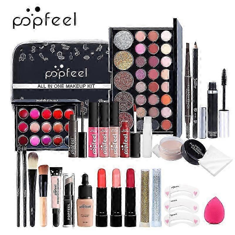 POPFEEL Full Professional Makeup Kit 8-35Pc All In One Complete Makeup