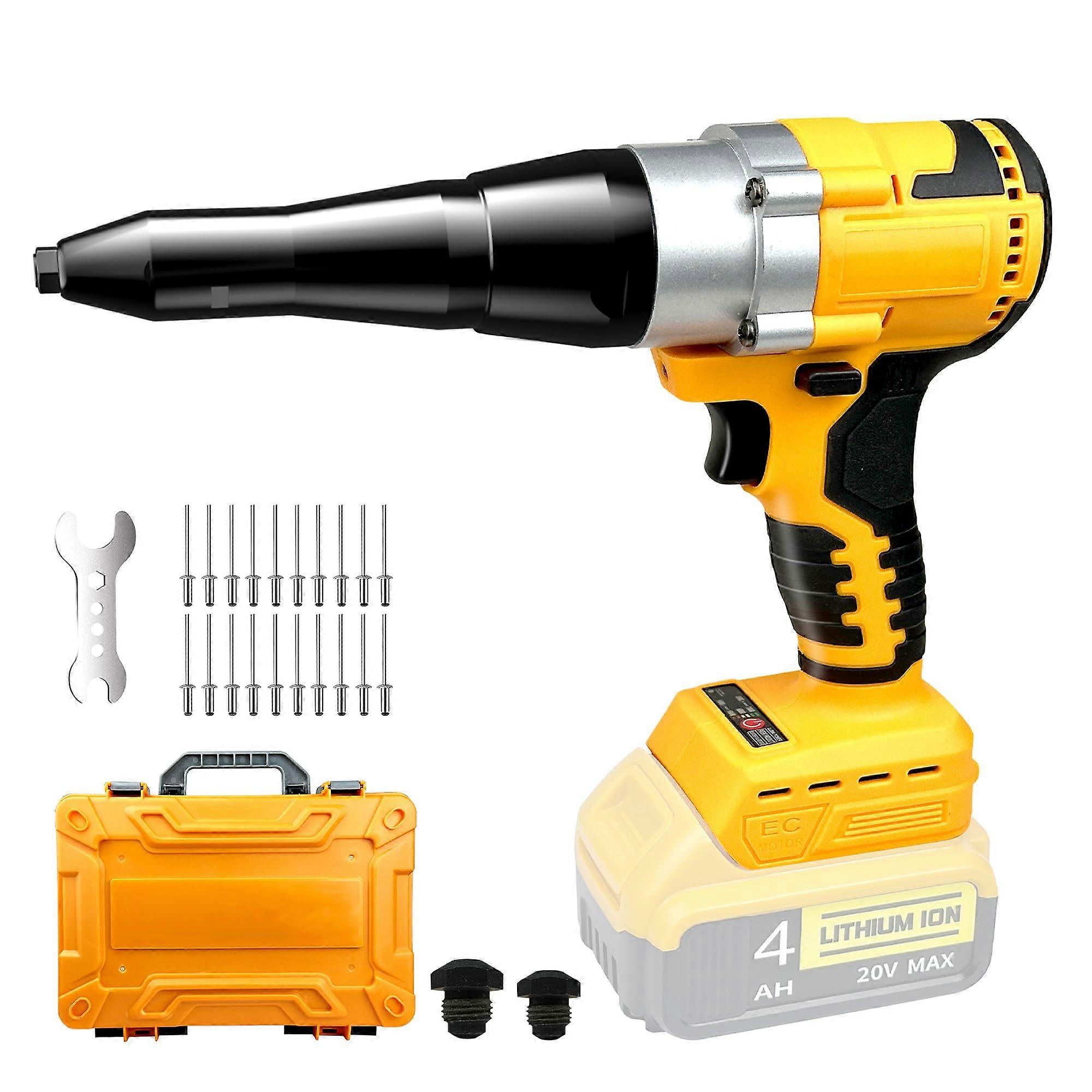 Cordless Rivet Gun Compatible with Dewalt 20V Max Battery(No Battery) Electric Rivet Gun, Brushless Pop Rivet Gun Tool for Rivets 1/8', 5/32', 3/16'
