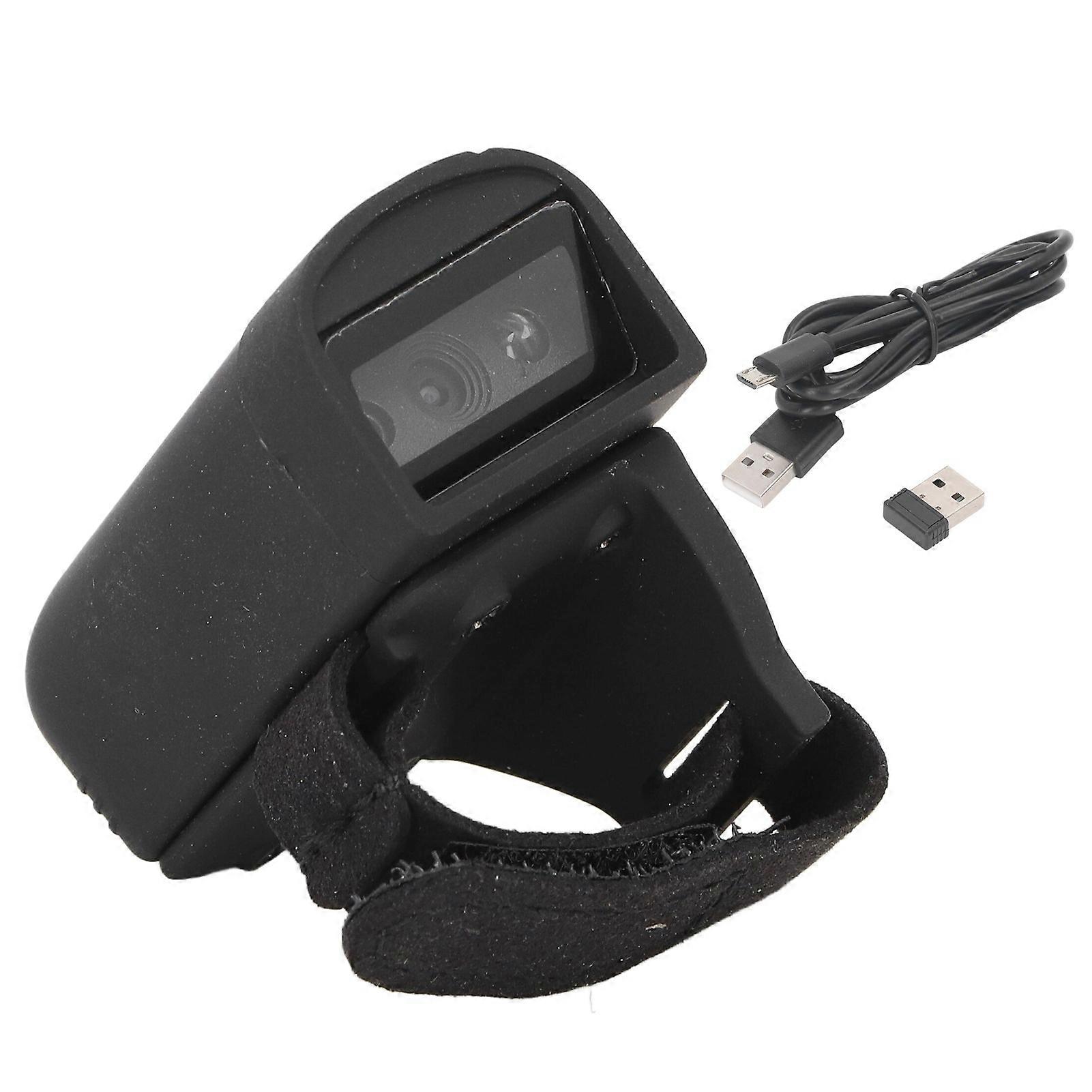 Wireless Ring Barcode Scanner 2.4G Bluetooth Wearable Mini Finger 1D Code Reader for Mall Warehouse