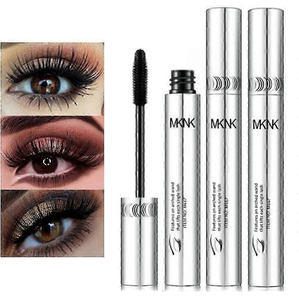 1-2PCS Silver Tube Waterproof Mascara Make Long & Curl Eyelashes Not Dizzy Easy To Remove Black Mascara Everlong Lasting