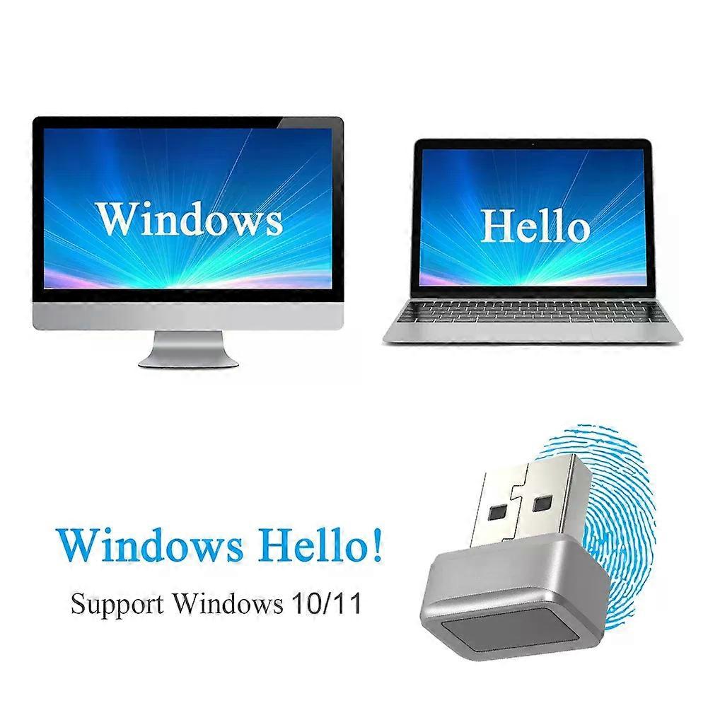 con 360USB Fingerprint Key Reader For Windows 10/11 Hello Security Key Biometric Scanner PC Fingerprint Sensor Module Password Free