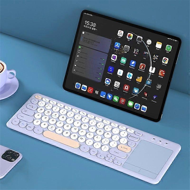 Jomaa Colors Bluetooth Keyboard With Touchpad Mouse Silent Click 2.4G Wireless Keyboard for PC iPad Apple Laptop Tablet
