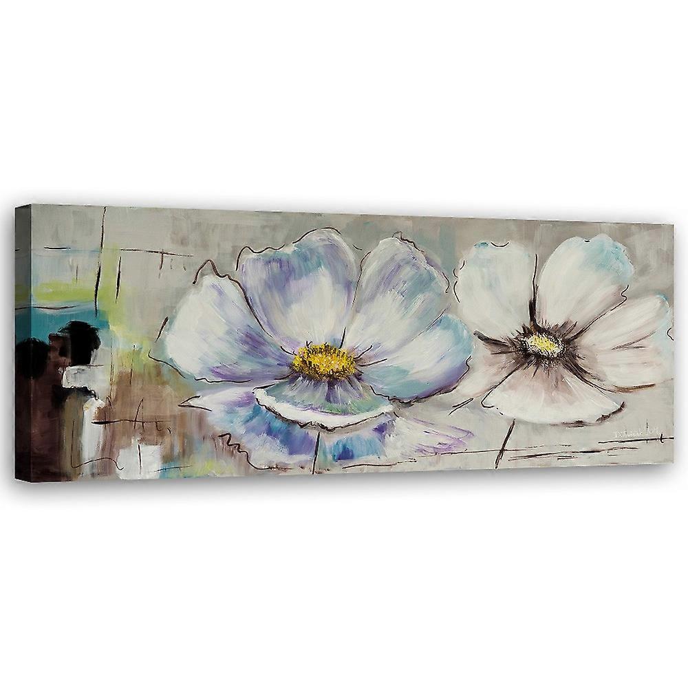 Lienzo, Flores shabby chic pintadas - 120x40