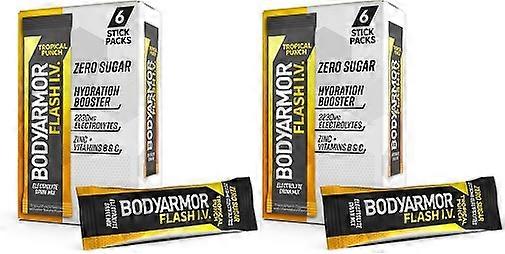 Bodyarmor Flash I.V. Elektrolyt Getränk Mix Zero Sugar Tropical Punch 2er Pack