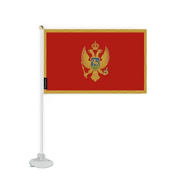 Suction Flag - Montenegro - 20 x 30 cm - Durable Polyester - Double-Sided Print - Multicolor