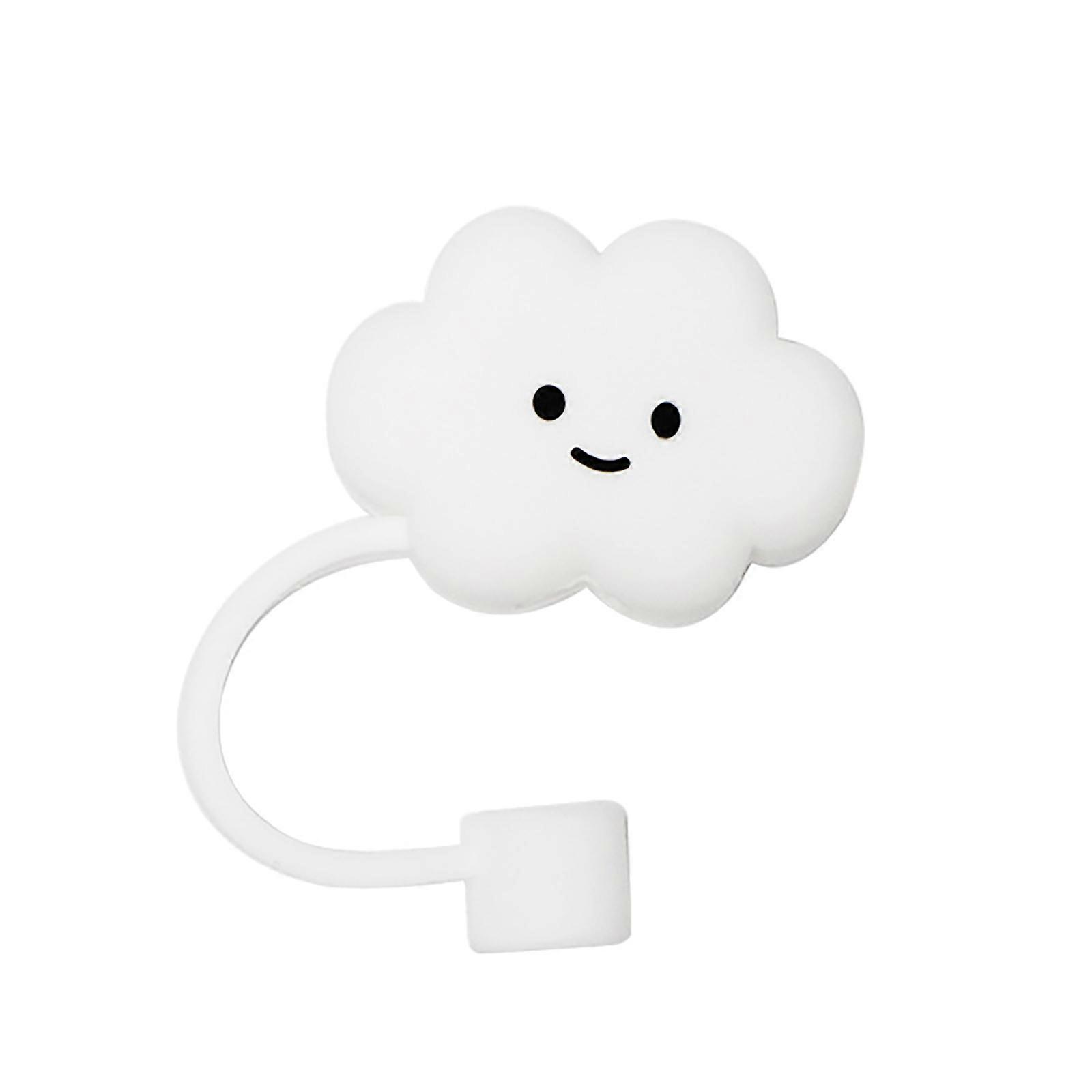 Silicone Straw Cover Cloud Design Easy-To-Clean Flexible Lightweight Durable Soft Material Single Piece For Straw Protectio