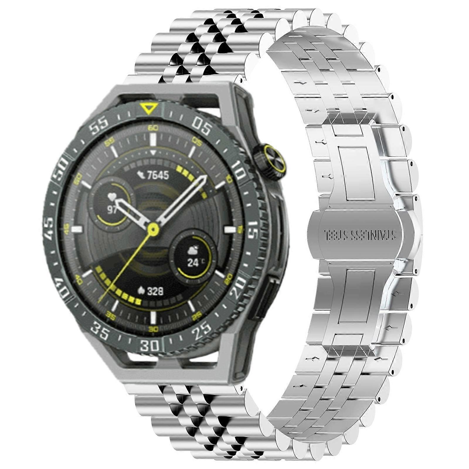Dla Huawei Watch GT3 SE Five Bull Half Round Pasek do zegarka ze stali nierdzewnej + narzędzie do usuwania paska