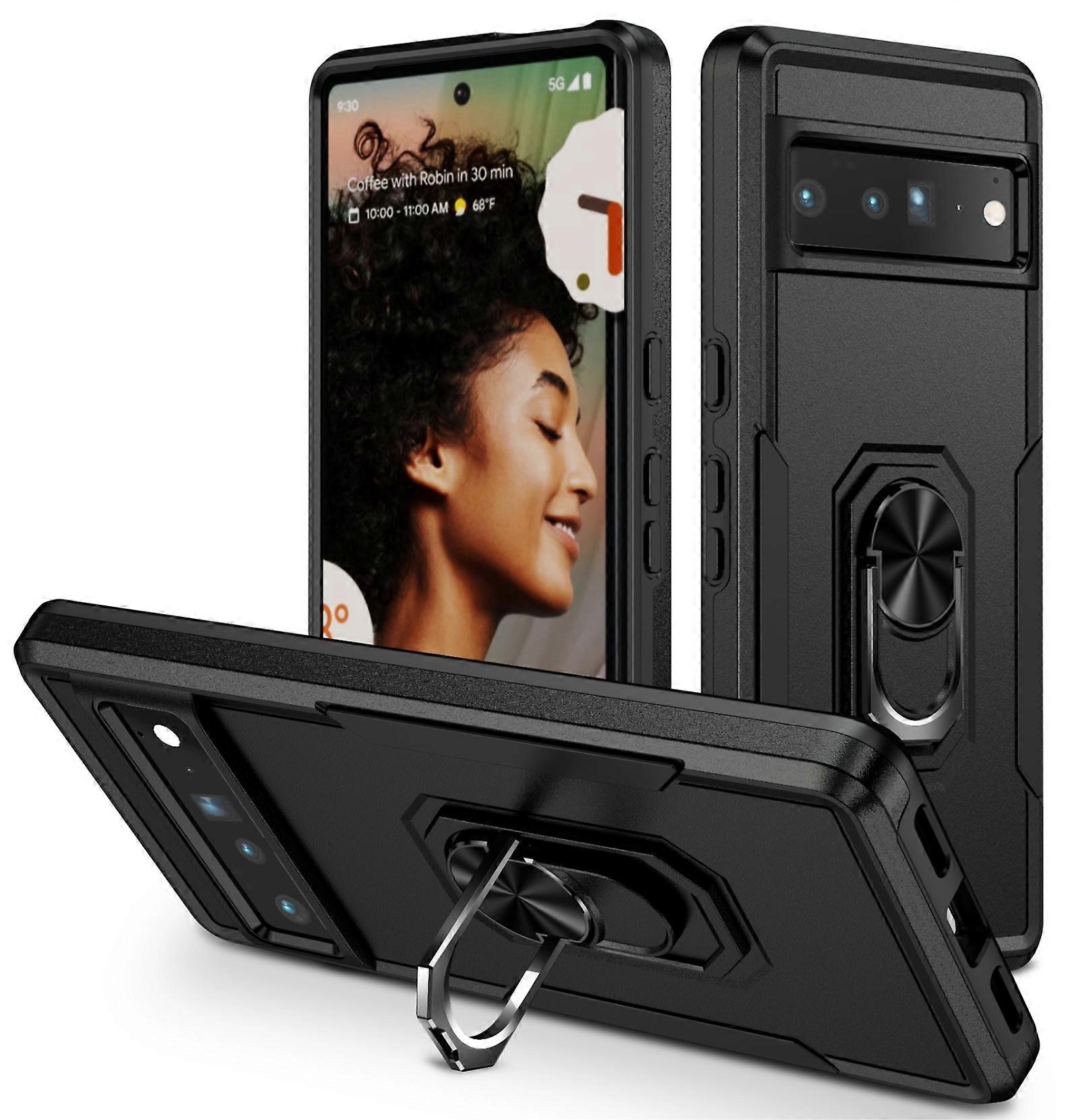 For Google Pixel 7 Pro Ring Kickstand Heavy Duty Shockproof Phone Case