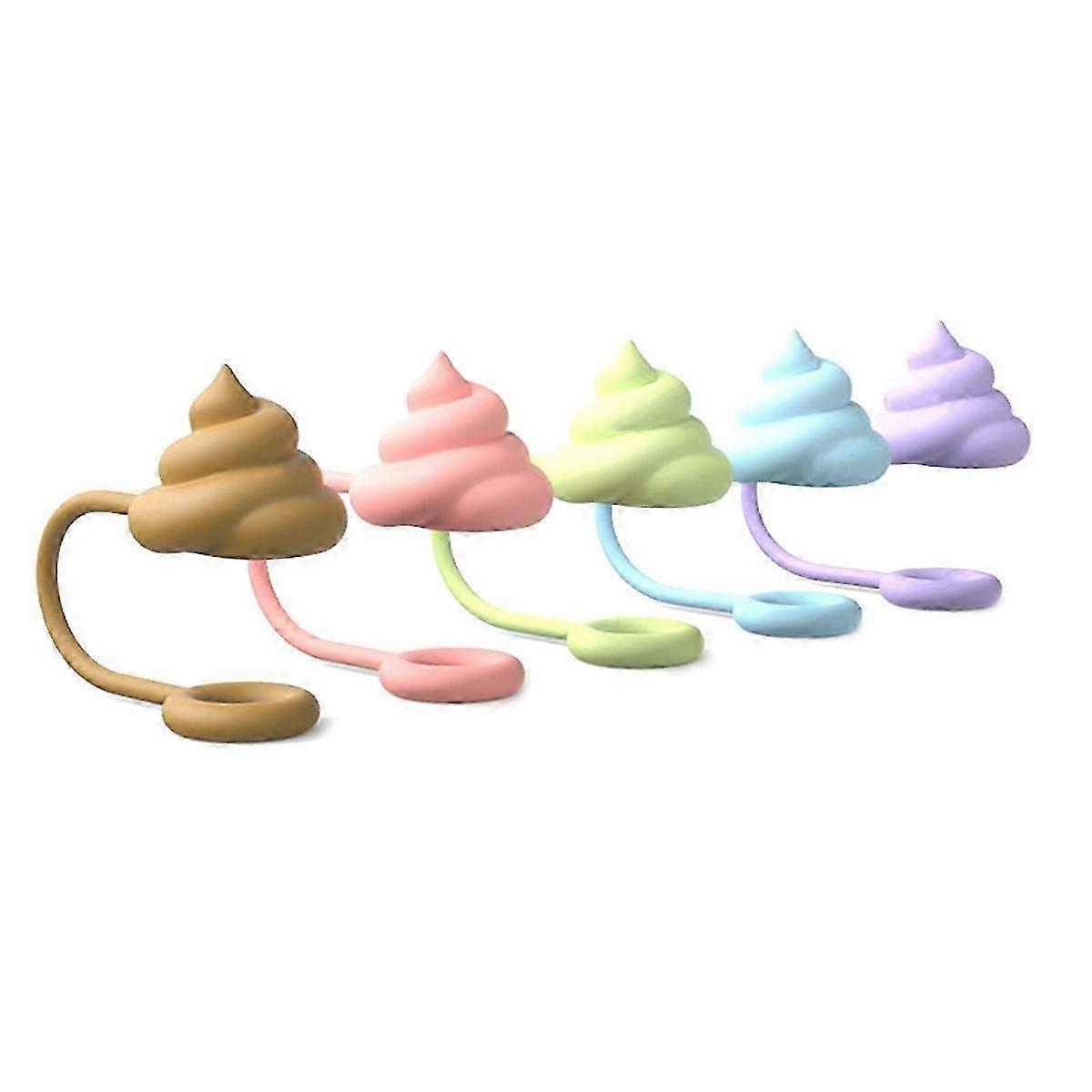 Reusable Silicone Straw Tips Cover with Leak-Proof Lids, Cute Design for Drinking Straws