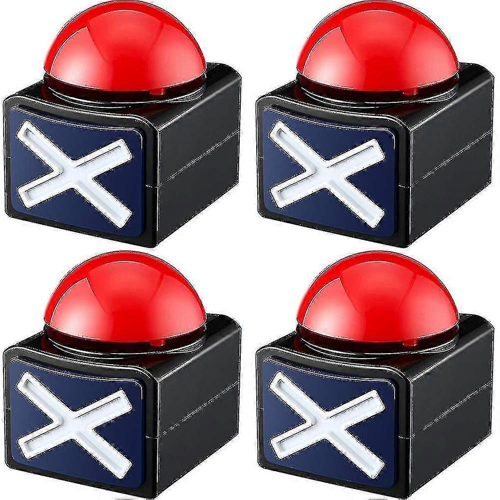 4-Piece Game Buzzer Set with LED Illumination for Trivia Quiz and Talent Show