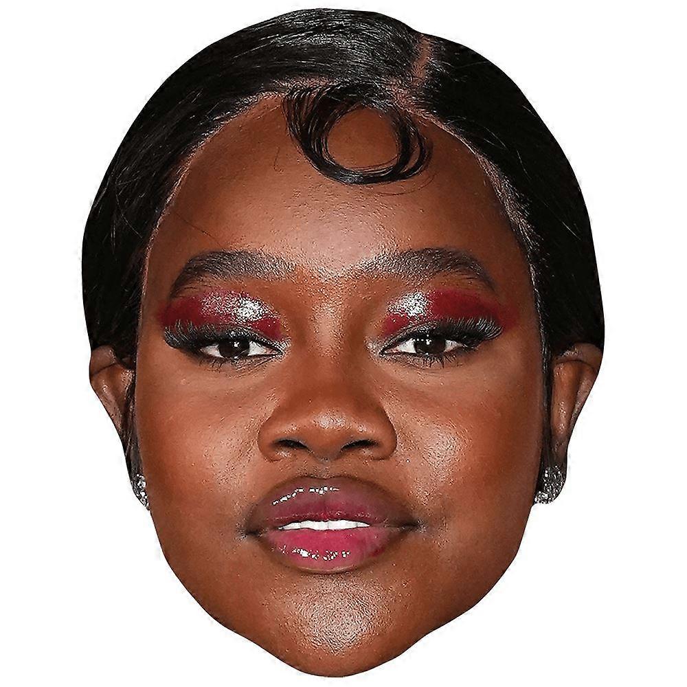 Achieng Agutu (make-up) groot hoofd. Groter dan levensgroot masker.