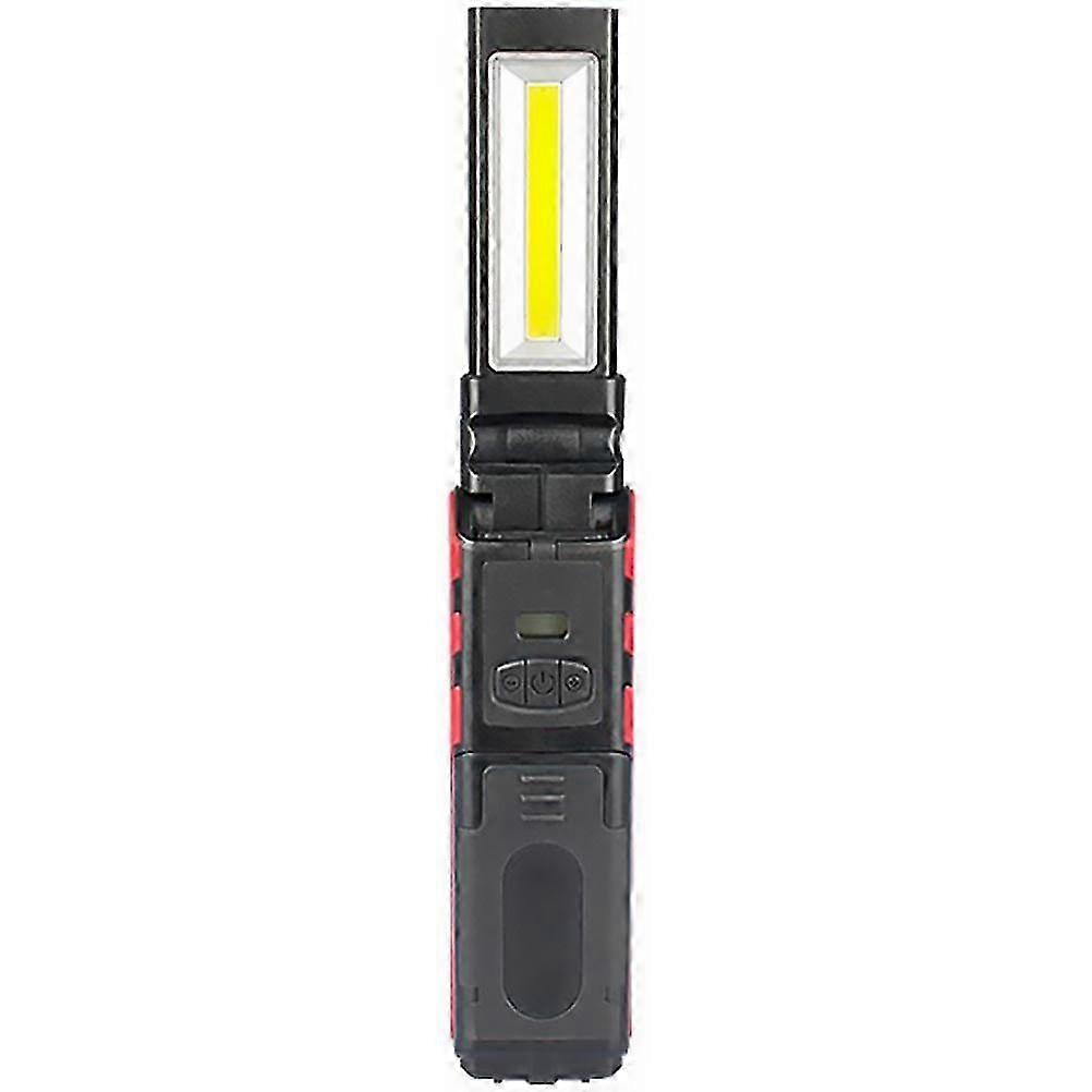 Rechargeable LED COB Work Light Mechanic Flashlight 27.5X4.8cm Red