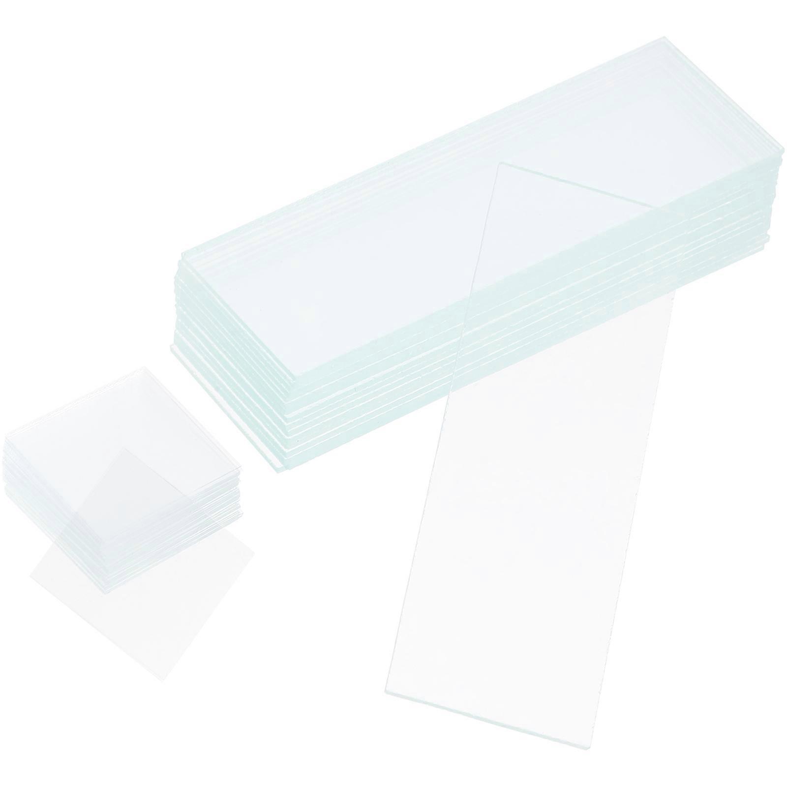 50pcs Blank Microscope Slides and 100pcs Pre Cleaned Microscope Cover Glasses