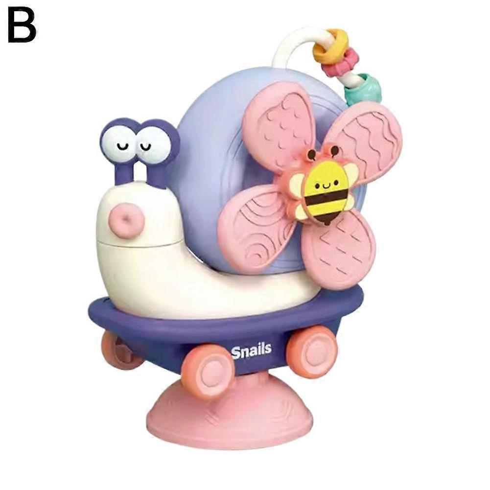 Purple-Windmill Snail (B)$Baby dining table suction cup spinning cartoon dining chair 0-1 year old snail dining chair finger fine toy