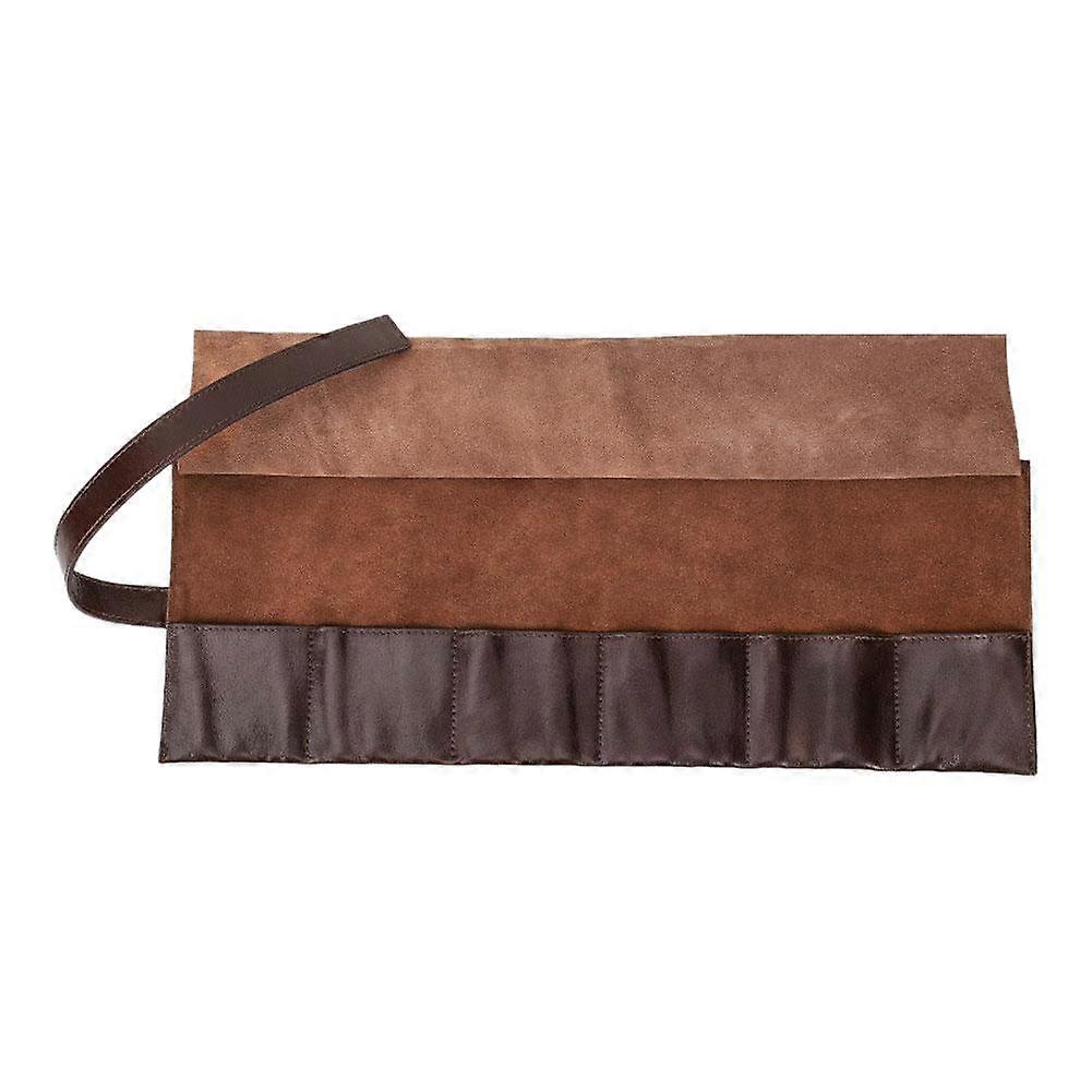Coffee (A)$Oil wax leather with wrist strap binding watch bag portable mechanical watch storage bag
