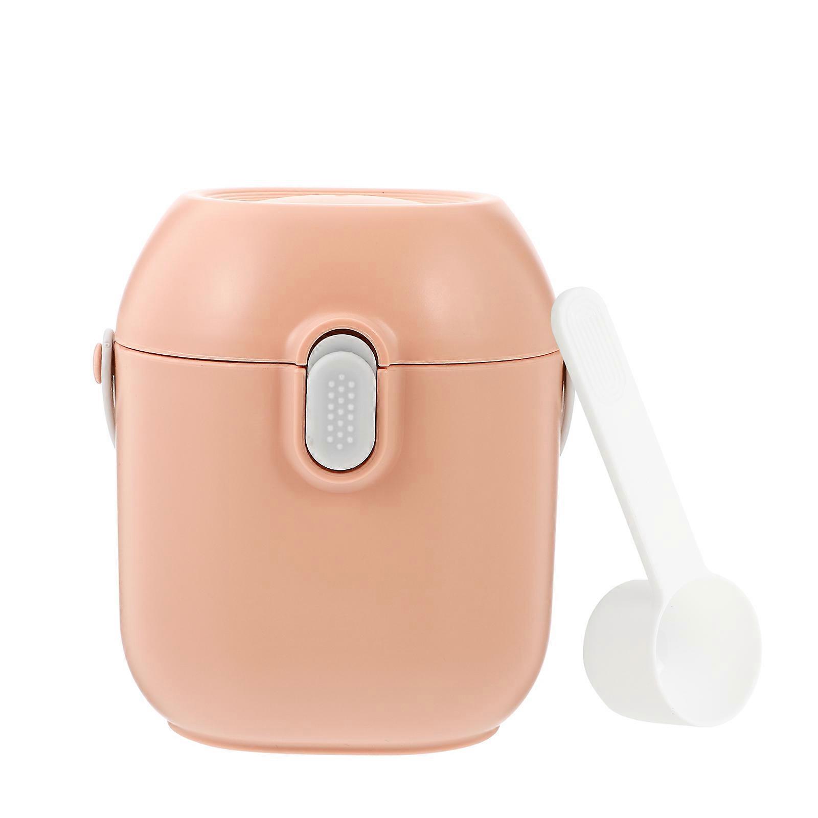 Portable Baby Formula Dispenser with Spoon Pink PP Material for Storage 15.3oz