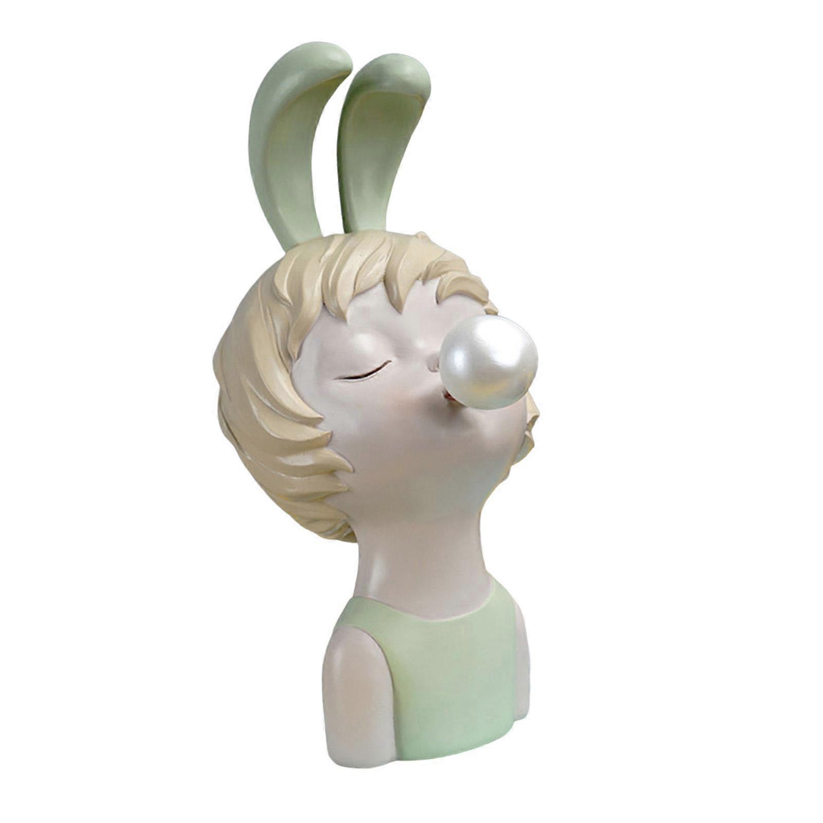Blowing Bubbles Girl Figurine Statue Art Craft for Office Table Decoration