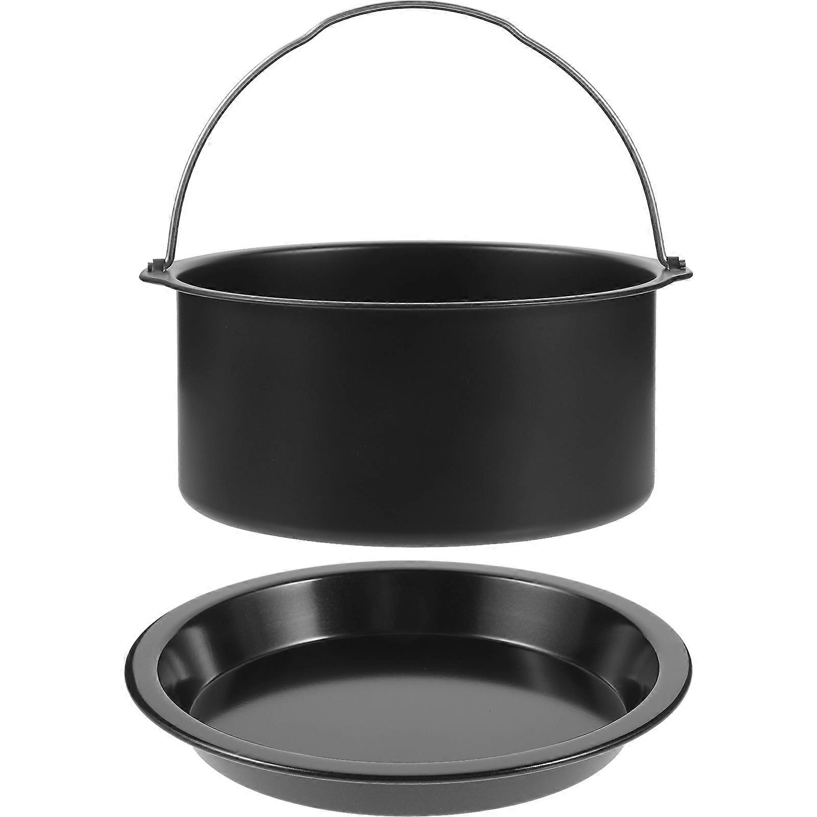 1 Set Air Fryer Cake Pan Non Stick Basket Reusable Baking Tray