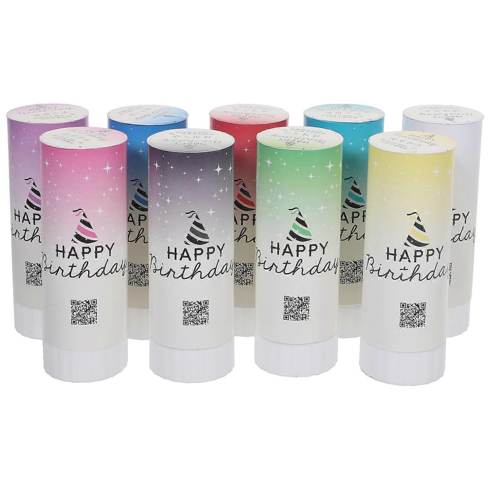 Handheld Confetti Tubes Joyful Atmosphere Christmas Party Plastic 10.5X3.6cm Assorted Color 9Pcs