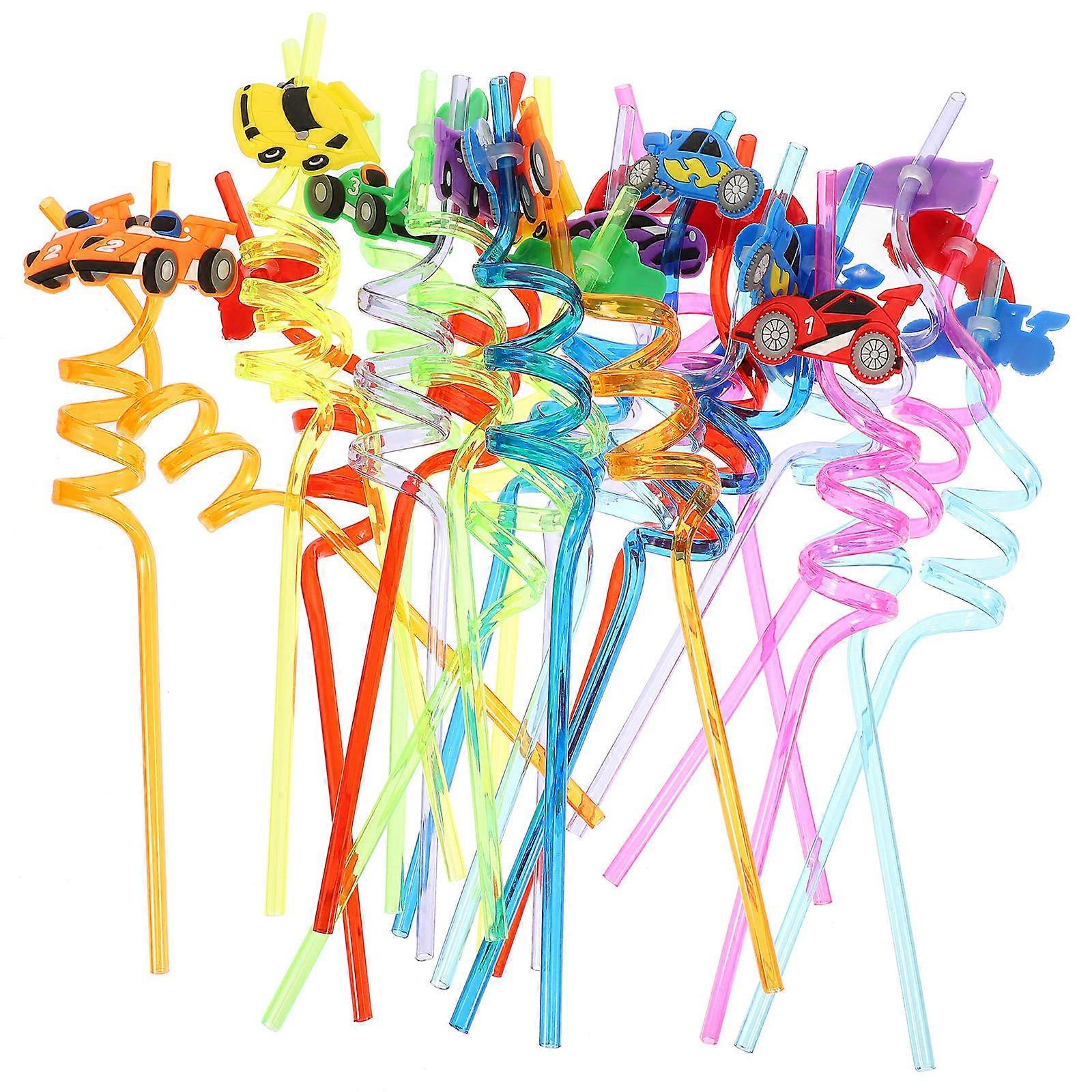 Bulk Straws Drinking Straws Assorted Color Curved Party Style For Daily Use 24Pcs