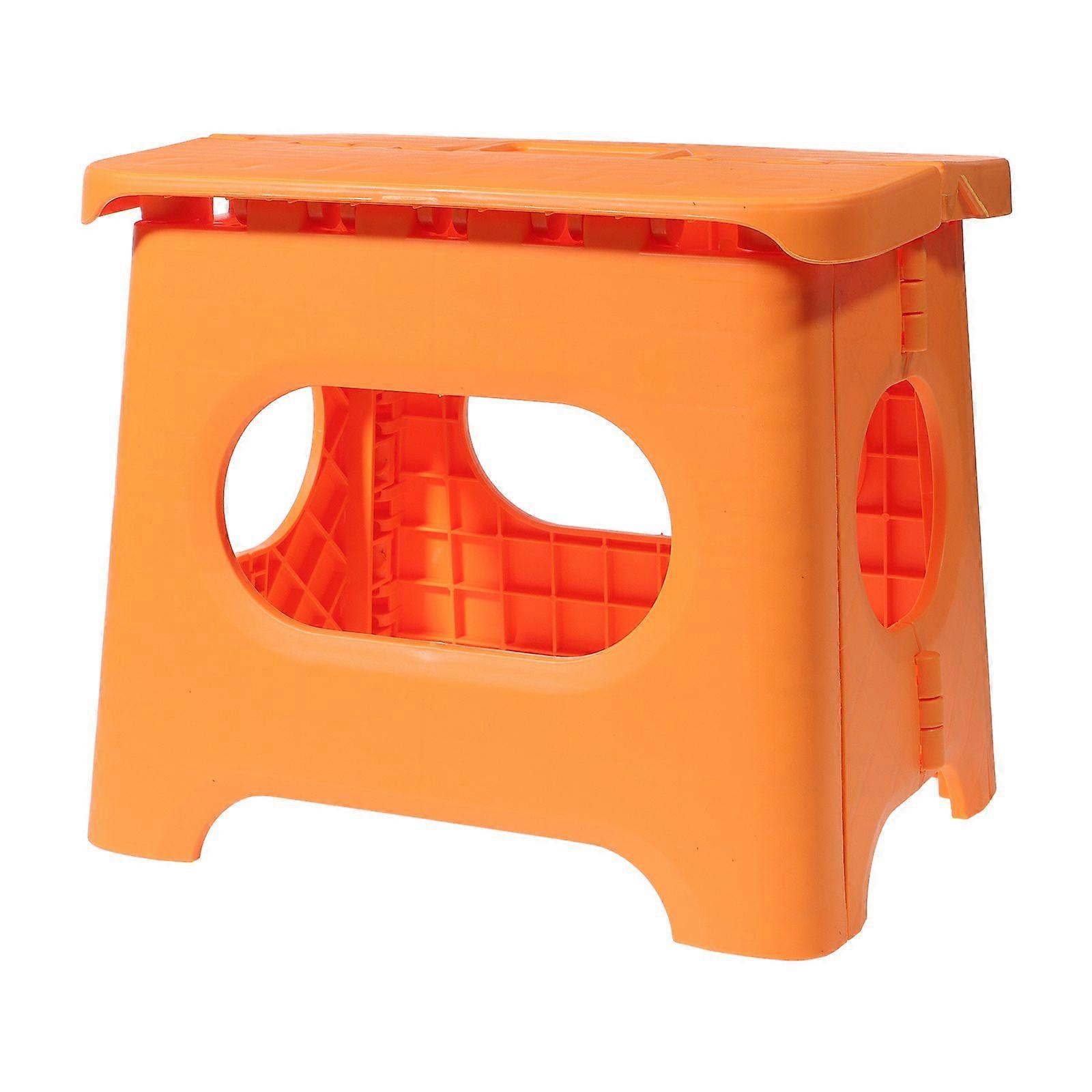 1Pc Small Foldable Stool Portable Folding Taboret Pure Color Folding Stool for Home Office Bathroom (Yellow)