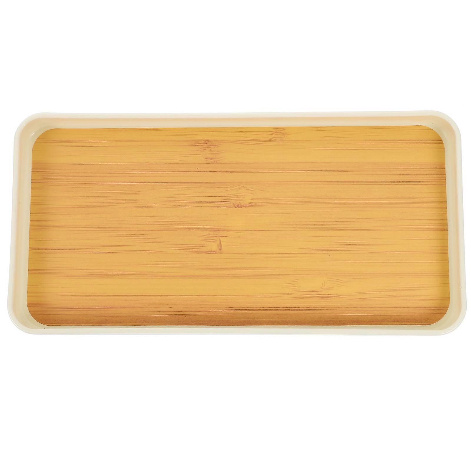 Rectangular Wood Tray Rustic Style Food Serving Plate For Casual Afternoon Tea Multi Color 1Set