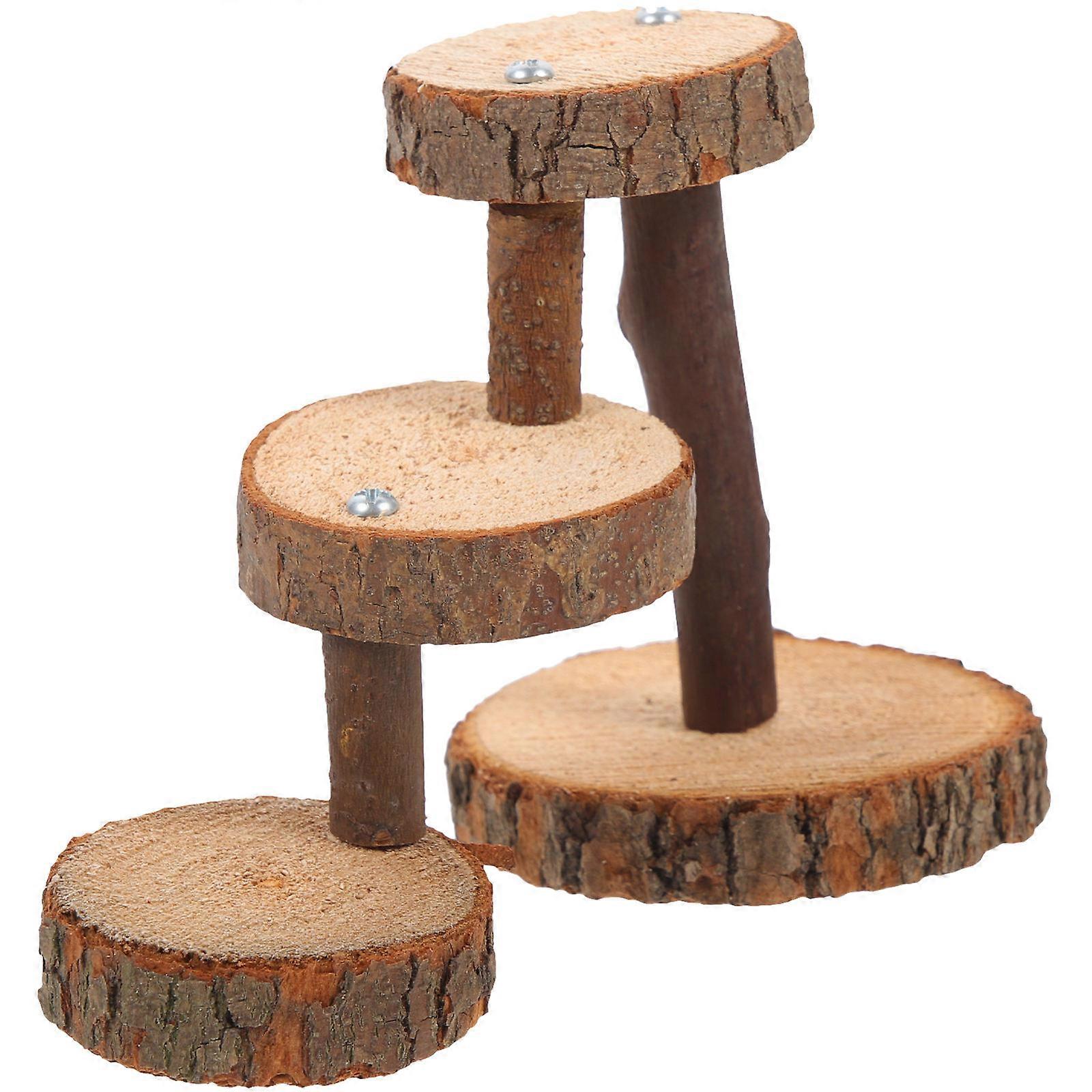 Hamster Climbing Frames Home Pet Toy Stairs Brown 1Set