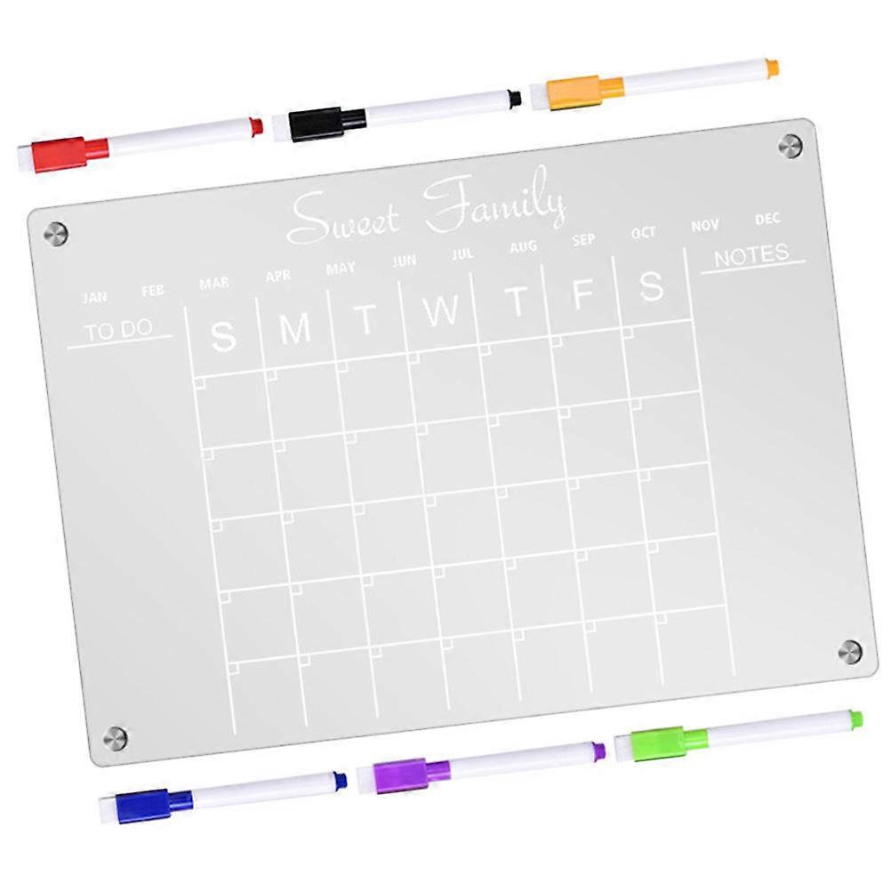 Writing Fridge White Board Daily Planner Acrylic Teachers Office Use 42X29.7CM Magnetic 1 Set