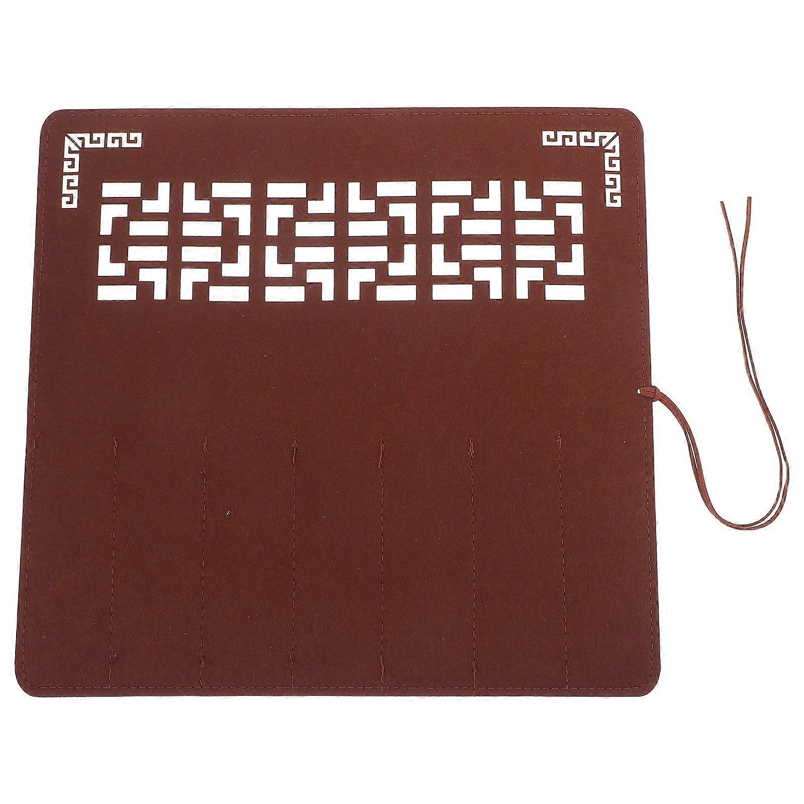 Fountain Pen Sleeve Calligraphy Brush Wrap Multi Pen Storage Pouch For Various Brush Sizes Felt 35 50X33 50X0 50CM 1Pcs