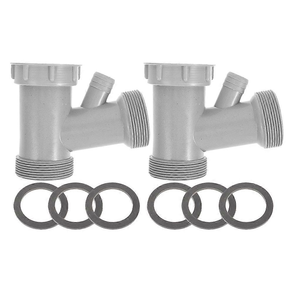 Drain Plugs For Sinks Kitchen Sink Drain Adapter Dual Basin Connection PP 13.50X10.50X7.00CM V-Bend Joint For DIY Enthusiasts 2Pcs