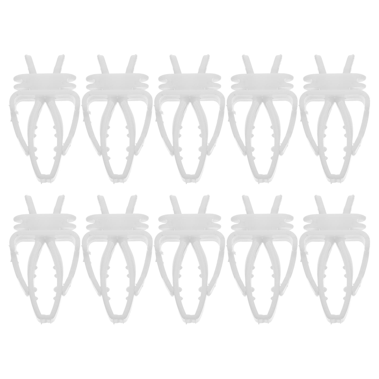 White Plastic Bird Food Clamps for Fixing 10pcs Set to Prevent Waste and Keep Cage Clean
