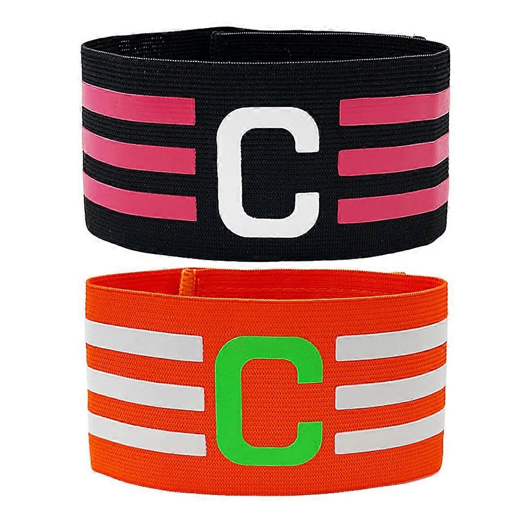 Football Captain Bracelet Set of 2, Adjustable Team Sports Bracelets for Kids and Adults, Durable Accessories in Various Colors