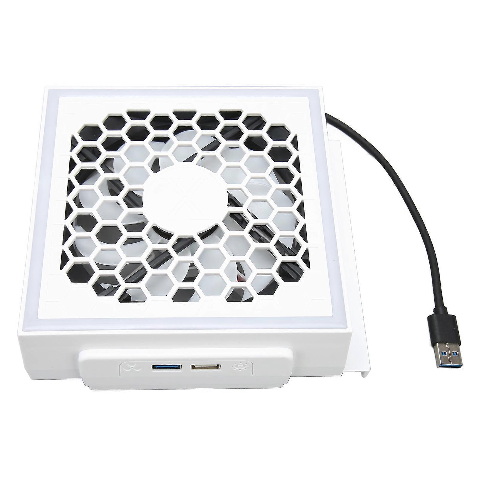 Professional Efficient Quiet Game Console Cooling Fan with Colorful Light Strip for Xbox Series S