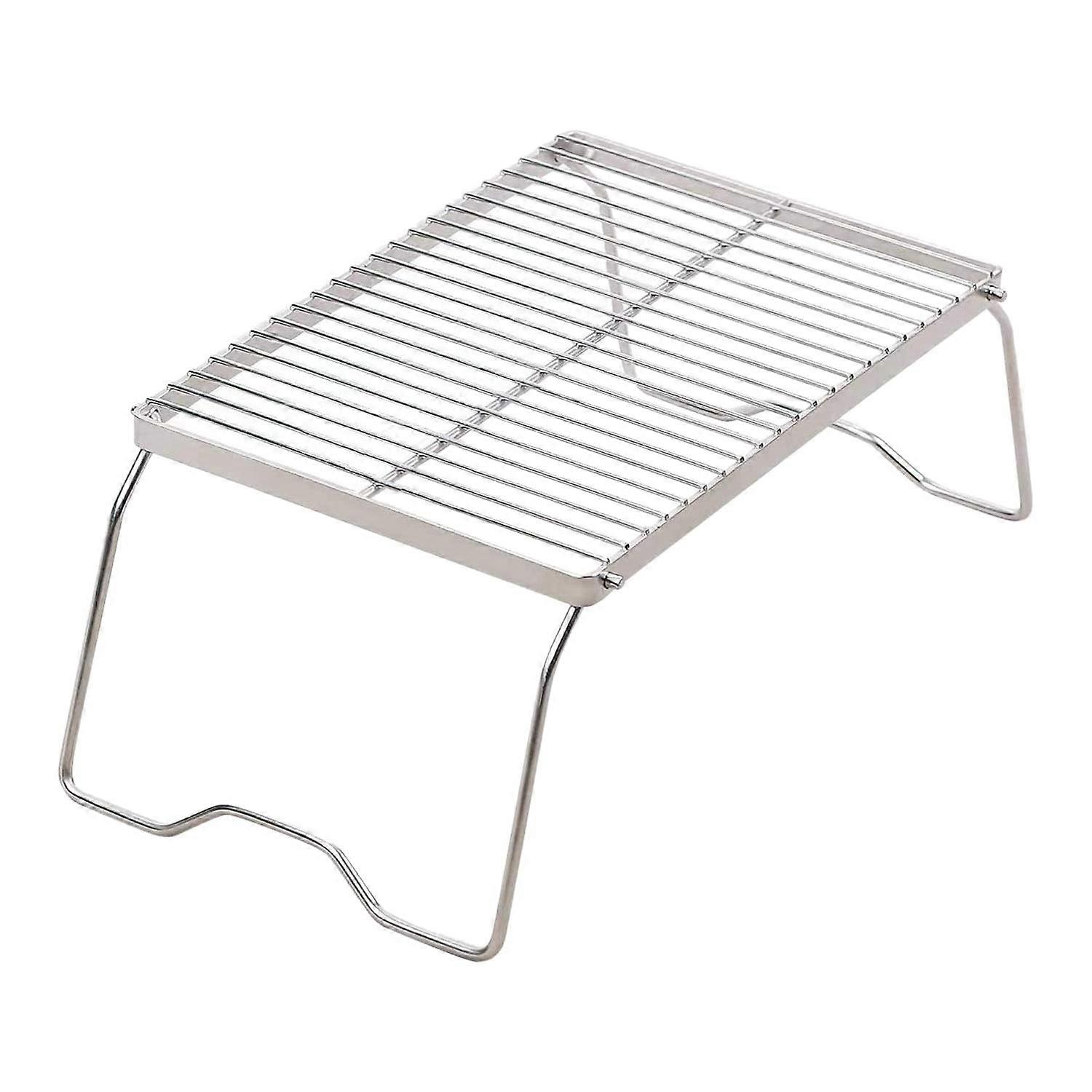 Folding Campfire Grill, Large Stainless Steel Portable Grill with Carry Bag for Outdoor Picnic Barbecue Camping