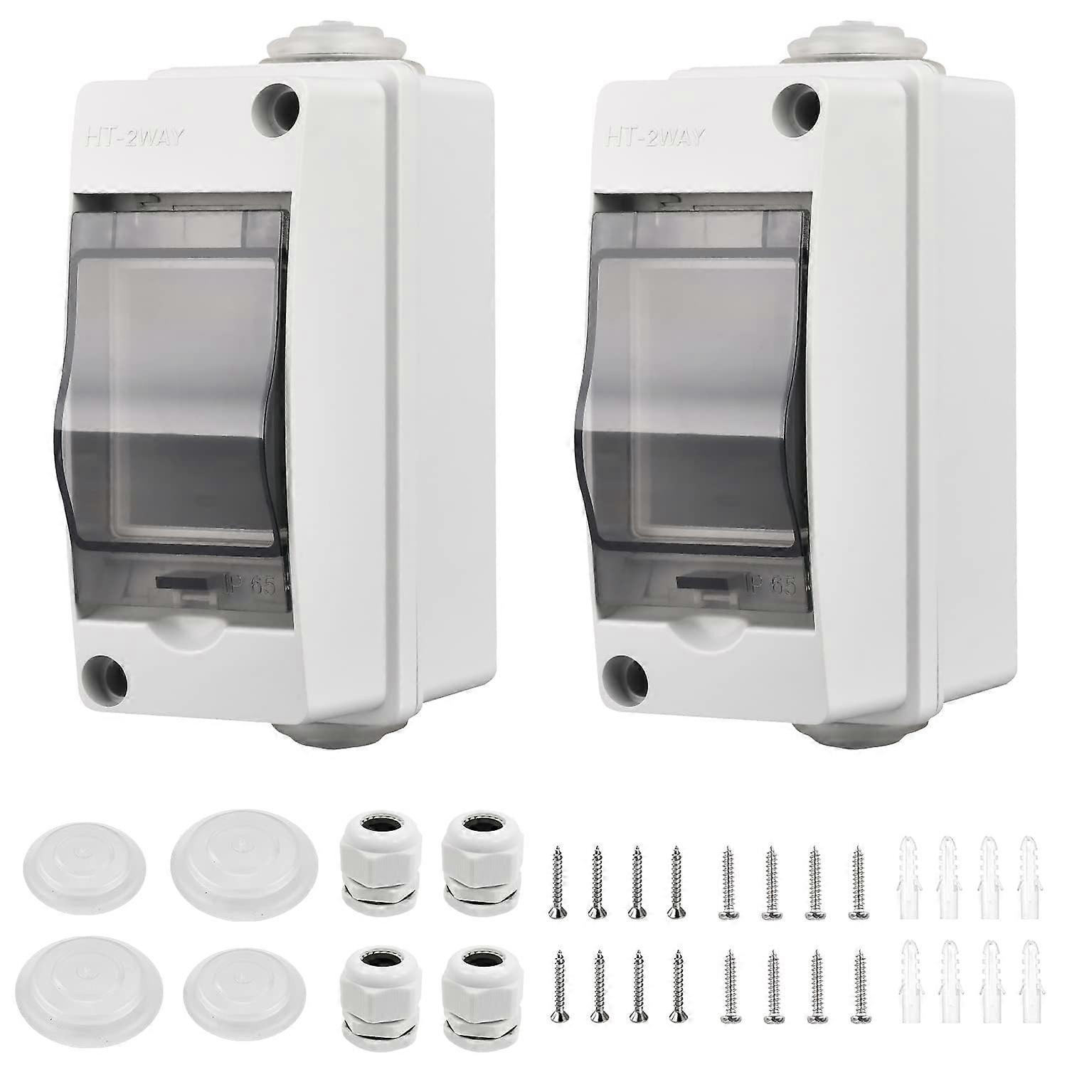 2 Piece Small Waterproof Electrical Box,Electrical Box IP65 2 Modules