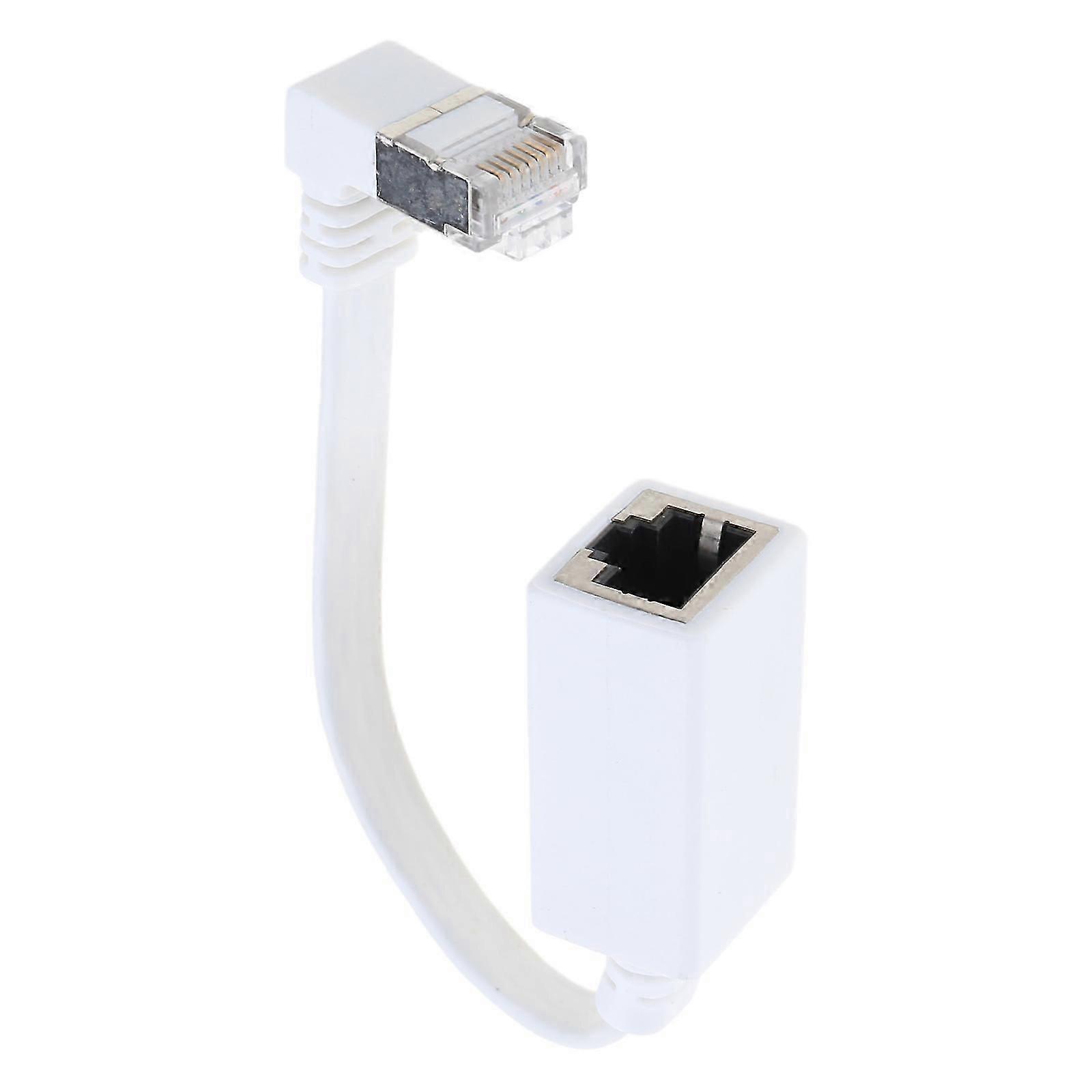 Cat7 Networking Extension Cable 10Gbps 90 Degree Down Angle RJ45 Male to Female Shielded Ethernet Connector Extension Cable